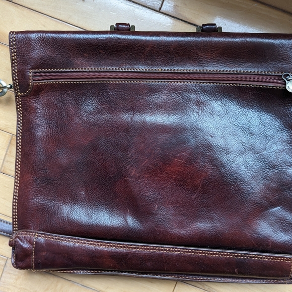 100% Italian leather messenger bag / briefcase - Picture 4 of 7